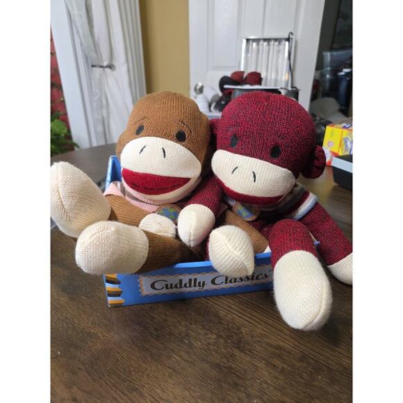 Cuddly Classics Sock Monkeys Dan Dee New Stuffed Toy - Picture 13 of 13